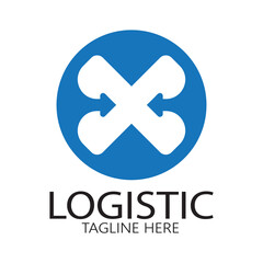 Fototapeta premium logistics logo icon illustration vector design distribution symbol delivery of goods economy finance
