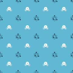 Set Atom and Sulfur dioxide SO2 on seamless pattern. Vector