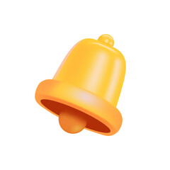 3d notification bell on white background. Realistic vector icon