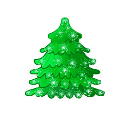 Christmas tree, snow lies on the branches, color drawing, on a transparent background, for design and printing