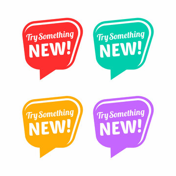 Try something new retro speech bubble vector illustration