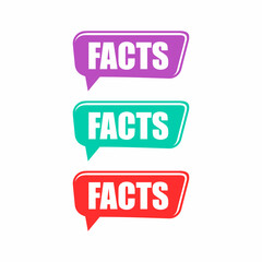 bubbles with facts. concept of thorough fact-checking or easy compare evidence. flat cartoon style trend modern logotype graphic art design isolated on white background