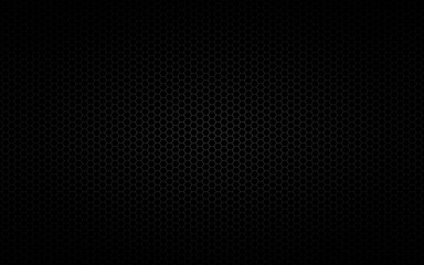 Modern high resolution black geometric background with polygonal grid. Abstract black metallic hexagonal pattern. Simple vector illustration