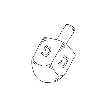 black and white dreidel drawing clip art preview