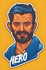 Colorful illustration of a regular hero. In everyday life, anyone can be a hero.