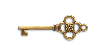 Vintage golden skeleton key