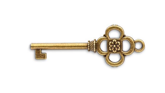 Vintage golden skeleton key