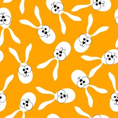Easter eggs seamless cartoon rabbit ears pattern for wrapping paper and clothes print and kids and fabrics