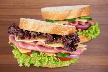 Tasty fresh sandwich fast food snack