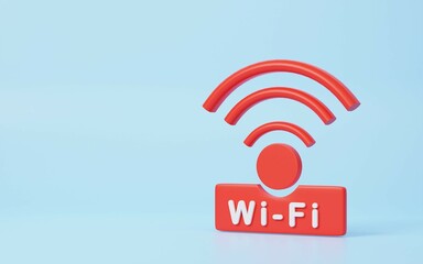 3D Wi-Fi icon design concept. wifi symbols. 3d rendering illustrations.