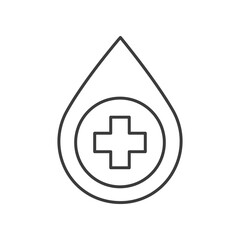 Fototapeta premium Blood, drop concept line icon. Simple element illustration. Blood, drop concept outline symbol design from medical set. Can be used for web and mobile on white background