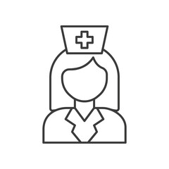 Female Nurse concept line icon. Simple element illustration. Female Nurse concept outline symbol design from medical set. Can be used for web and mobile on white background