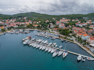 Croati - Amazing Kukljica town on the Ugljan island from drone view