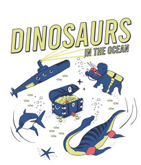 Dinosaurs underwater