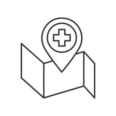 Location, Medical concept line icon. Simple element illustration. Location, Medical concept outline symbol design from medical set. Can be used for web and mobile on white background