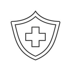 Shield, medical concept line icon. Simple element illustration. Shield, medical concept outline symbol design from medical set. Can be used for web and mobile on white background