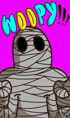 halloween mummy character cute cartoon