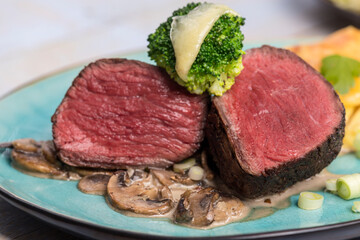 sliced steak