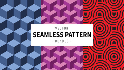 Geometric shapes seamless pattern background vector collection