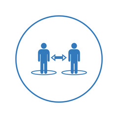 Social keep safe distancing icon | Circle version icon |