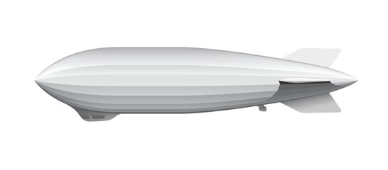Fototapeta na wymiar Monochrome simple zeppelin on white background