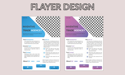 Inventive Trade Agency Flyer Corporate business template,  marketing, business proposal, promotion.