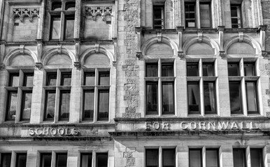 Windows at the Free Library and Central Technical Schools in Truro,