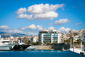 View of Pasalimani port,Piraeus city ,Greece
