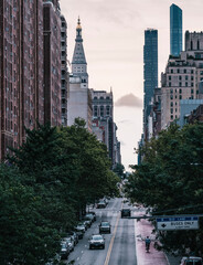 Obraz na płótnie Canvas city street Manhattan new York cars traffic life 