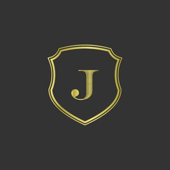 initials j elegant gold logo