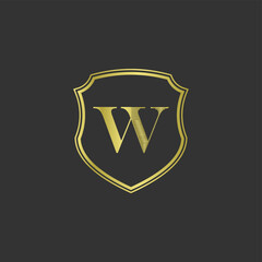 initials w elegant gold logo