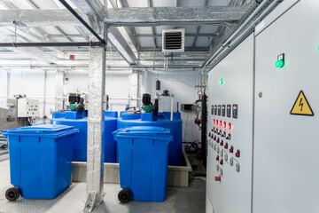interior of a water treatment plant, water treatment for the city