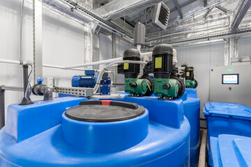 containers at a water treatment plant