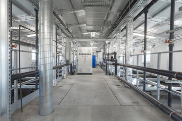 interior of a water treatment plant, water treatment for the city