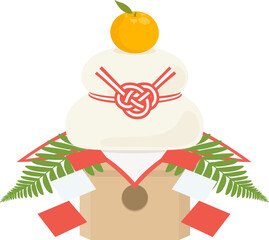 鏡餅_ベクターイラスト