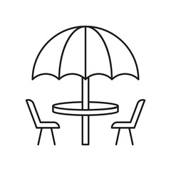 Terrace summer concept line icon. Simple element illustration. Terrace summer concept outline symbol design from summer set. Can be used for web and mobile on white background