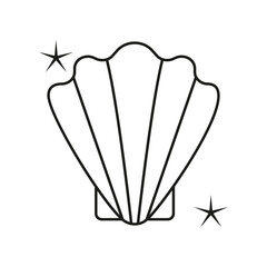 Shell, seashell, 1 concept line icon. Simple element illustration. Shell, seashell, 1 concept outline symbol design from summer set. Can be used for web and mobile on white background