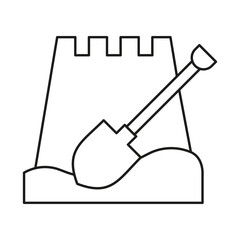 Sand castle, beach toy concept line icon. Simple element illustration. Sand castle, beach toy concept outline symbol design from summer set. Can be used for web and mobile on white background