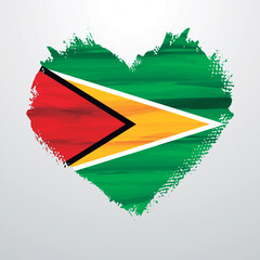 Heart shaped flag of GUYANA