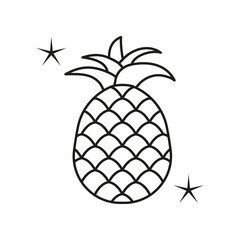 Pineapple, fruit concept line icon. Simple element illustration. Pineapple, fruit concept outline symbol design from summer set. Can be used for web and mobile on white background