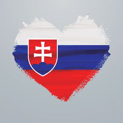 Heart shaped flag of Slovakia
