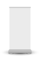 Blank white roll up banner