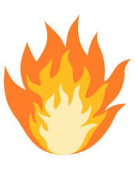 Fire flame icon in flat design