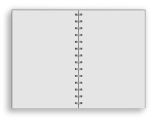 White blank spiral notebook mockup