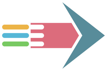 Colorful abstract arrow icon