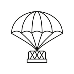 Parachute , weapon concept line icon. Simple element illustration. Parachute , weapon concept outline symbol design from war set. Can be used for web and mobile on white background