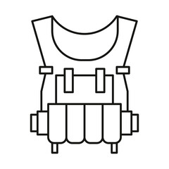 Bulletproof Vest concept line icon. Simple element illustration. Bulletproof Vest concept outline symbol design from war set. Can be used for web and mobile on white background