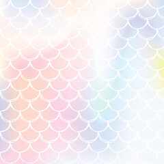 Mermaid scales background with holographic gradient.