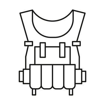 Bulletproof Vest concept line icon. Simple element illustration. Bulletproof Vest concept outline symbol design from war set. Can be used for web and mobile on white background
