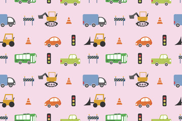 Cars seamless pattern. Cars pattern background.